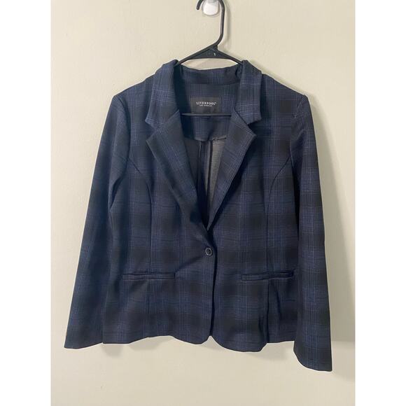 NWOT Liverpool Women's Preppy Collegiate Blazer, Navy/Black Size Small - Picture 1 of 3